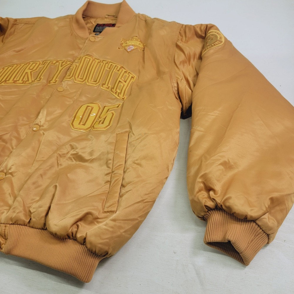 Vintage Fubu 90s Dirty South 05 City Series Gold Quilt Lined Bomber Jacket Rare! - Picture 4 of 16